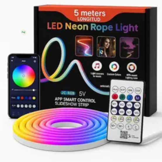 5m Longitud IC-RGB LED Neon Rope Strip Light - Image 2