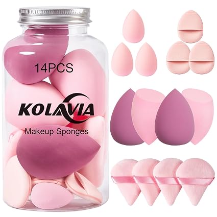 4PCS Makeup Sponge Set, Beauty Blender Sponge for Foundation Blending