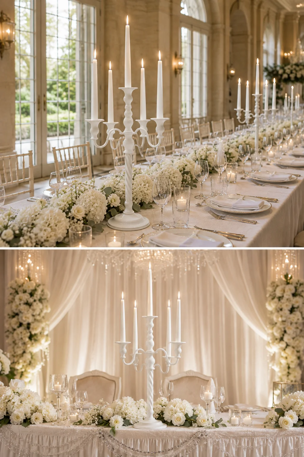 Luxury White 5-Arm Candelabra Candle Holder - Image 2