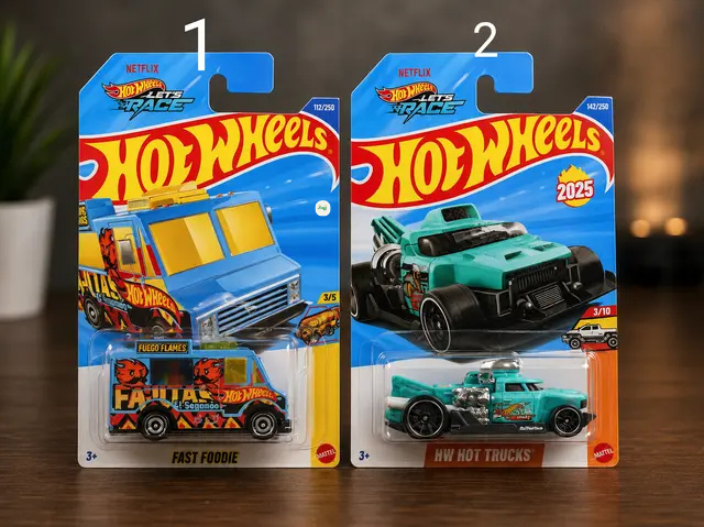 Hot Wheels Fast Foodie & HW Hot Trucks Die-Cast Car Set - Image 2