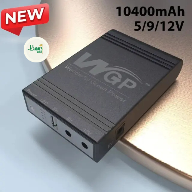 New Version WGP mini UPS 10400mAh – 5/9/12V – Black