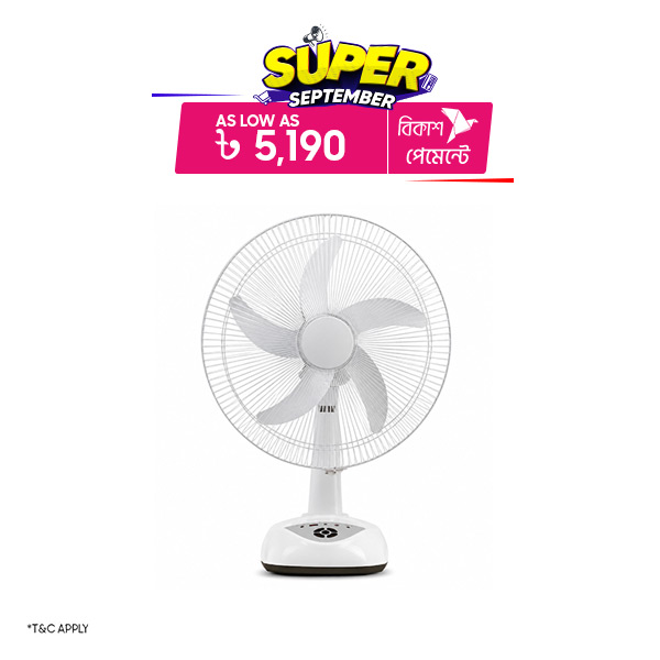 Circle Ghurni 16inch Rechargeable Fan (Regular Battery)