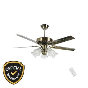 Qulik Luxoria UL Q-8118-AB 52" Glass Flower Remote Control Ceiling Fan