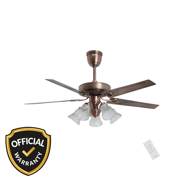 Qulik Luxoria UL Q-8118-AC 52" Glass Flower Remote Control Ceiling Fan