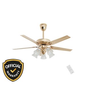 Qulik Luxoria UL Q-8118-NG 52" Glass Flower Remote Control Ceiling Fan