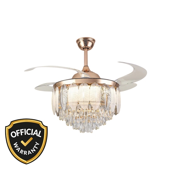 Qulik Q-T8255-BK-WH 48" Remote Control Chandelier Ceiling Fan